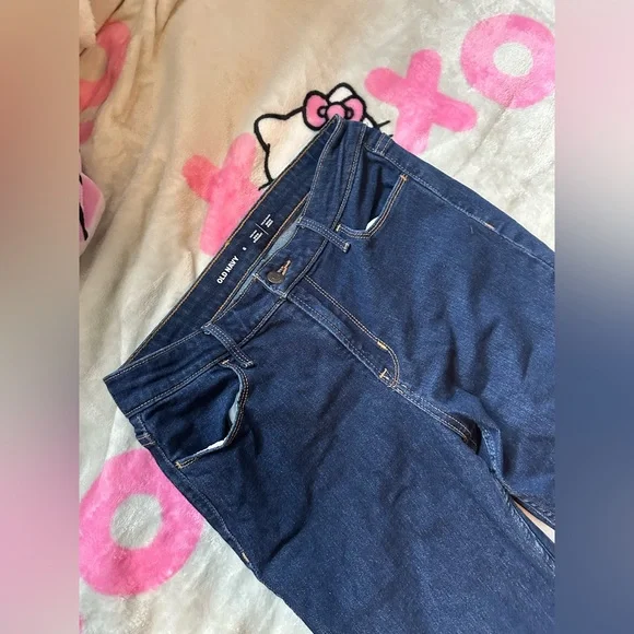 Women’s dark blue denim high rise straight leg jeans from old navy size 6 - Picture 3 of 5